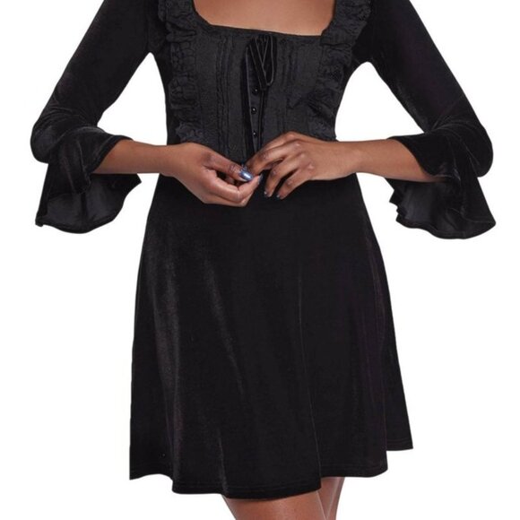 Killstar Black Mini Dress with Ruffle Details - Picture 2 of 7